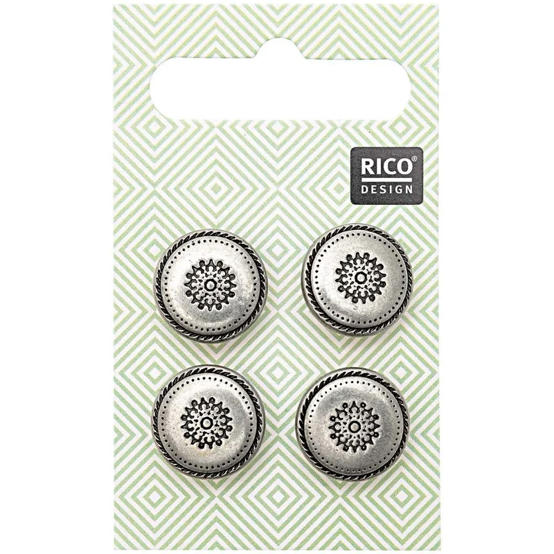 Rico Design Trachtenknöpfe Metal Ornamente 1,5cm 4 Stk.