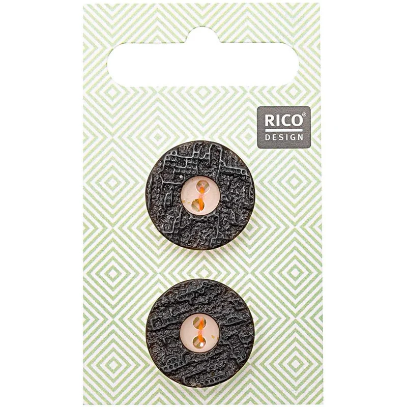 Rico Design Trachtenknöpfe Hirschhornoptik 2cm 2 Stk