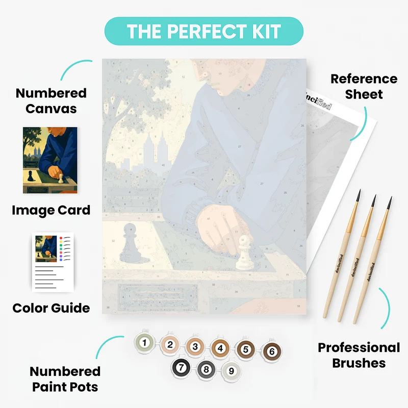 Central Park Chess Move - Paint by Numbers Kit