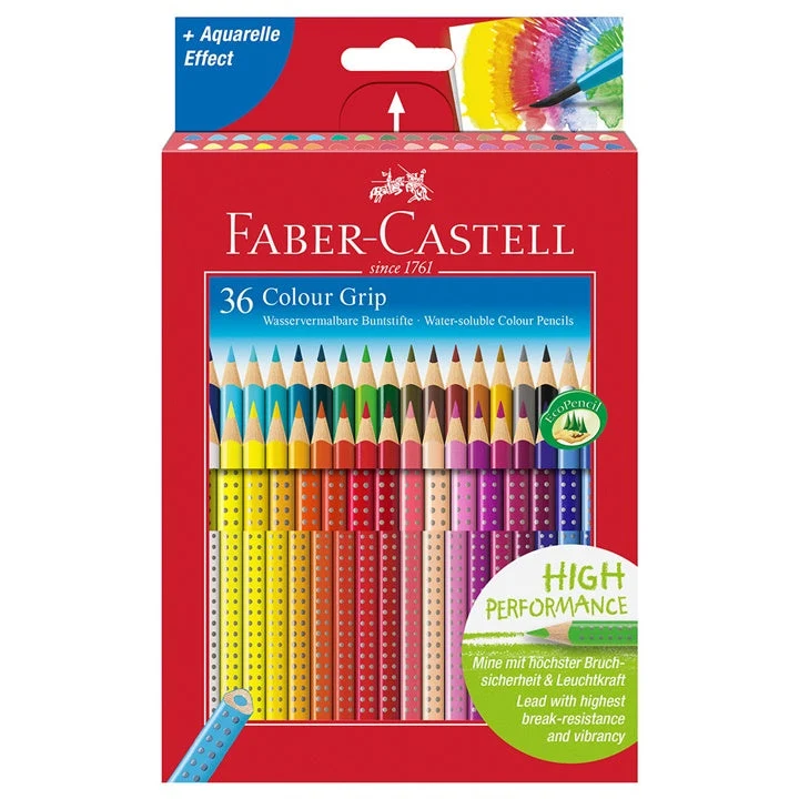 Faber-Castell Grip Watercolor Pencils, Set of 36 Colors