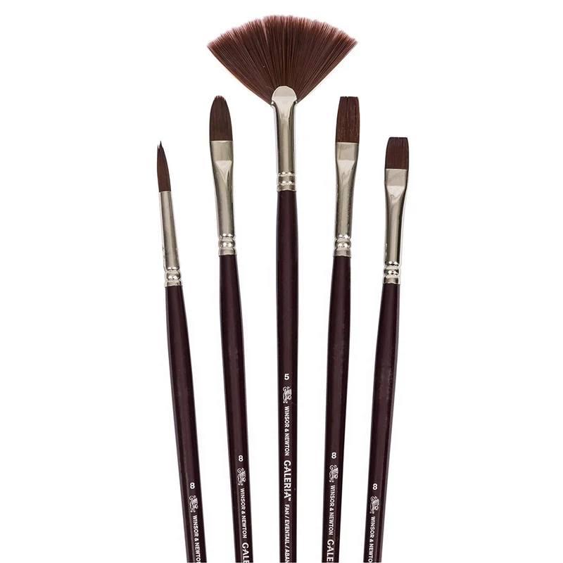 Winsor and Newton - Galeria Long Handle Acrylic 5x Brush - Set 2