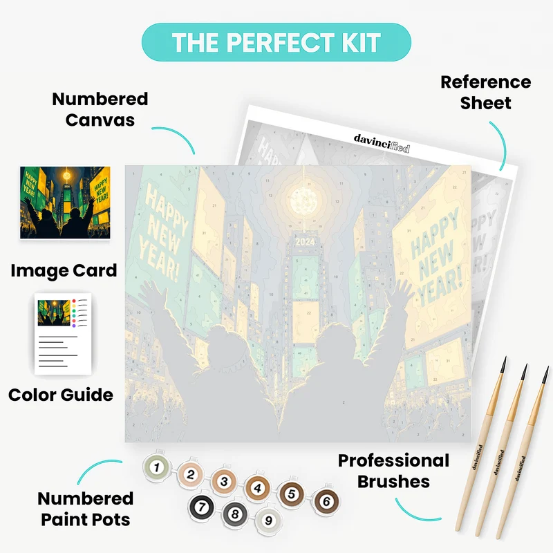 Ball Drop Silhouettes - Paint by Numbers Kit