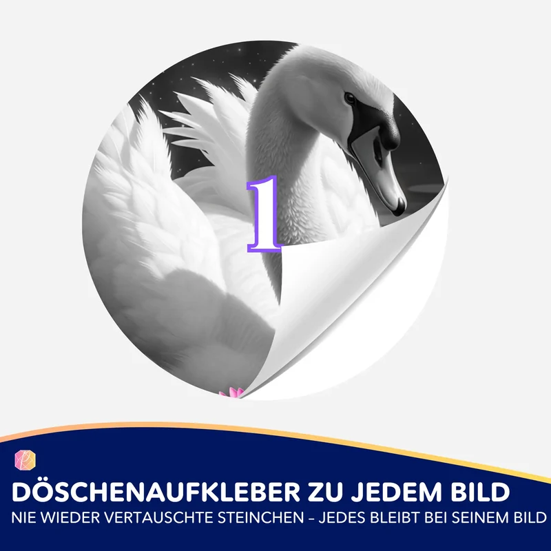 Döschenaufkleber - Schwan im Seerosensee