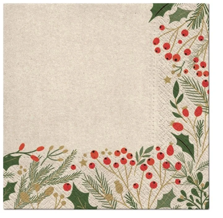 Berries Frame Decoupage Napkins - 1 pc