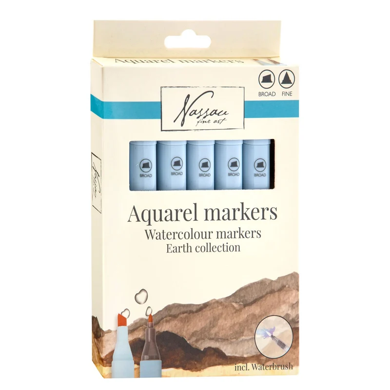 Nassau Earth Collection Watercolor Marker Set of 7