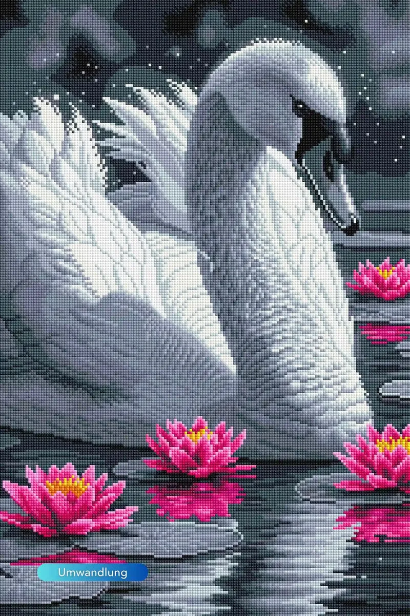 Diamond Painting - Schwan im Seerosensee
