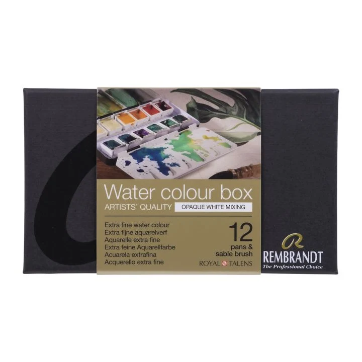 Rembrandt Opaque White Watercolors Mixing Box, Set of 12 Pans