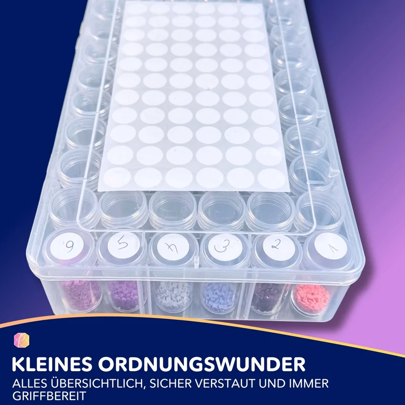 Diamond Painting Aufbewahrungsbox / 60 Dosen
