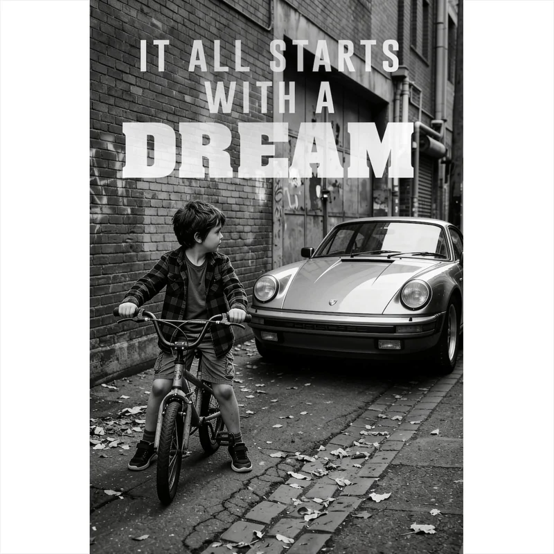 Poster It all Starts with a Dream Hochformat
