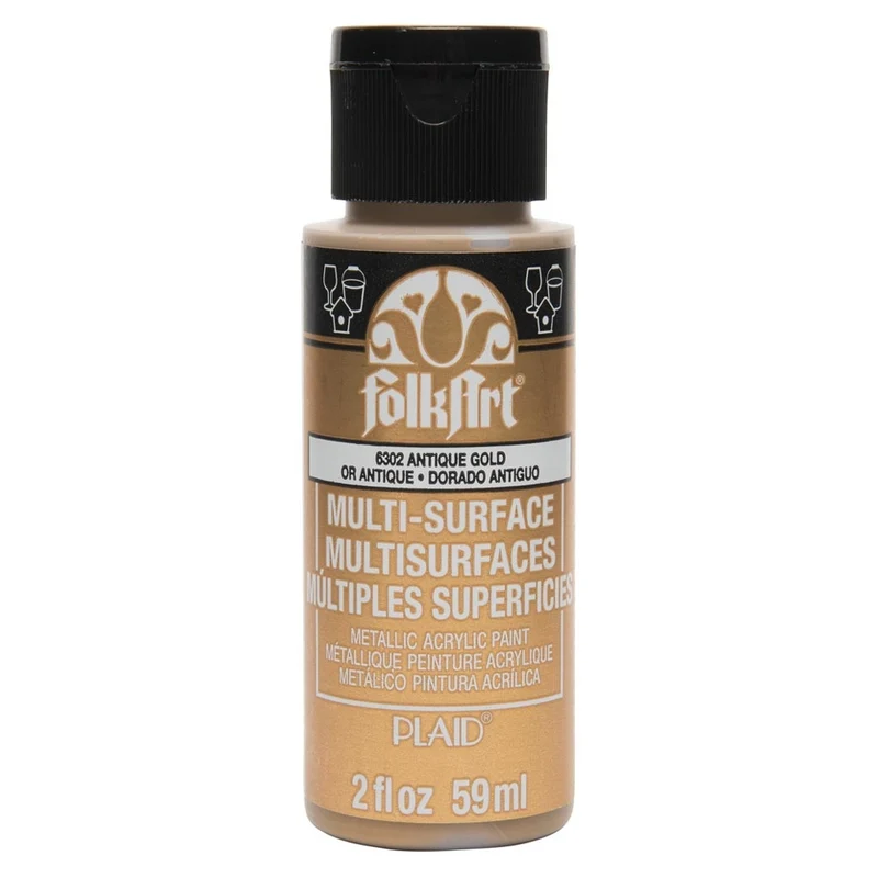 FolkArt - Multi-Surface Acrylic Paint - 2oz - Met Antique Gold
