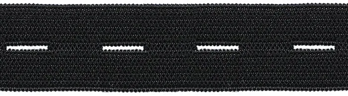Gummi Knopfloch 18mm schwarz