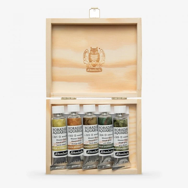 Schmincke Super Granulation Watercolor Paint Set in Tubes, 5 x 15 ml