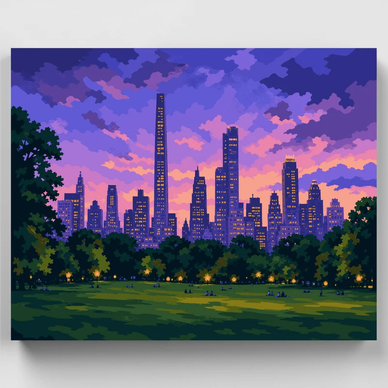 Sheep Meadow Twilight - Paint by Numbers Kit