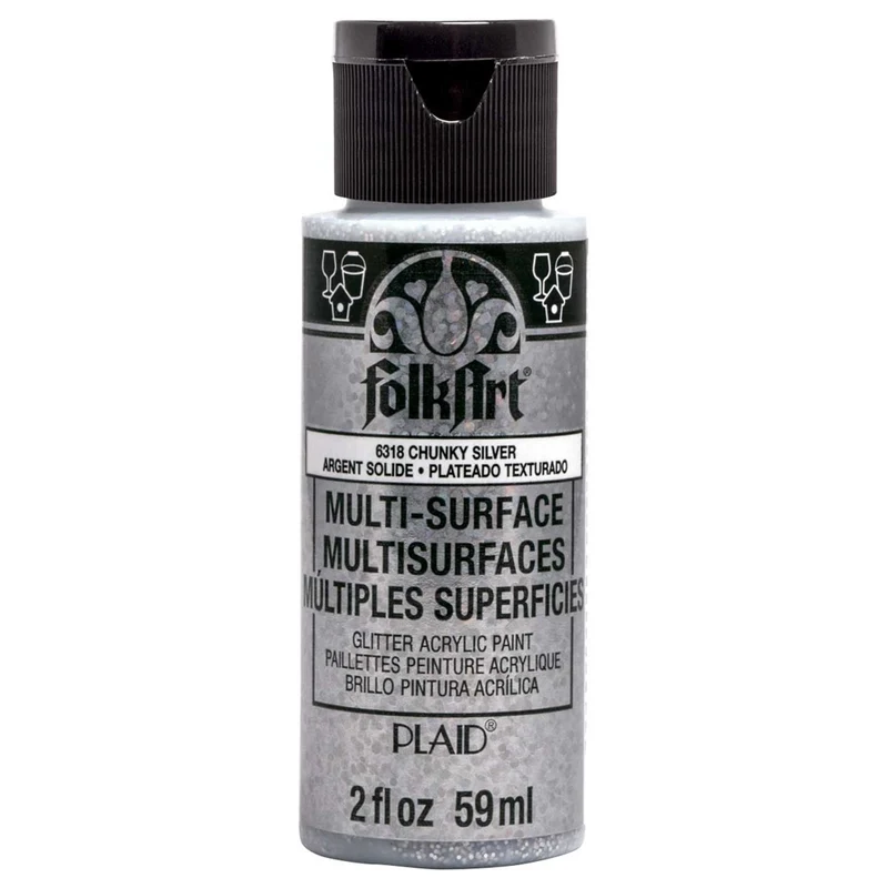 FolkArt - Multi-Surface Acrylic Paint - 2oz - Gltr Chunky Silver