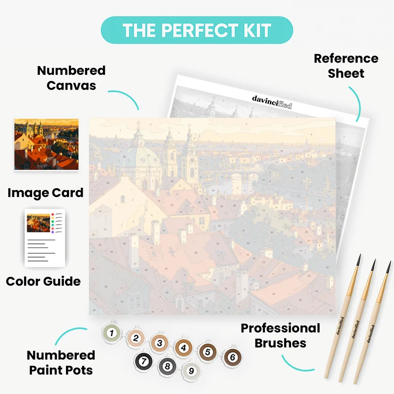 Prague Golden Rooftops - Paint by Numbers Kit