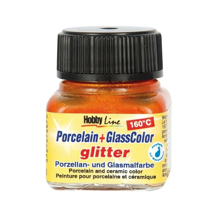 Glitter Paint for Porcelain and Glass, 20 ml