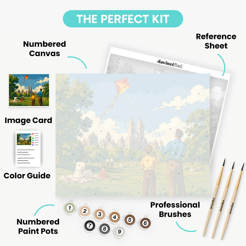 Central Park Kite Day - Paint by Numbers Kit