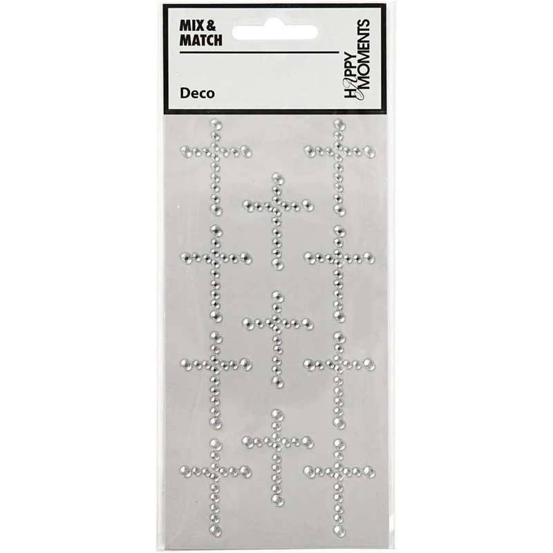 Create Craft - Rhinstone Crosses 35x25mm 11pcs sil