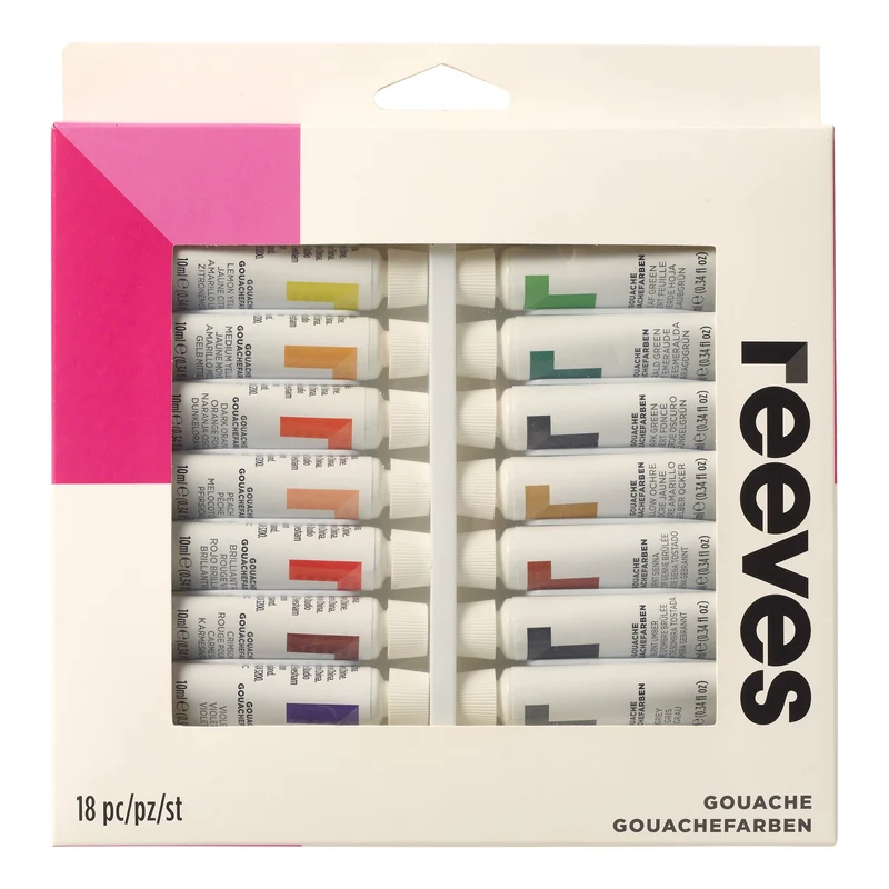 Reeves - Fine Gouache 10ml - 18 Tube Set