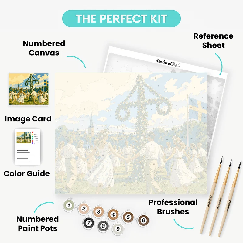 Midsummer Maypole Dance - Paint by Numbers Kit