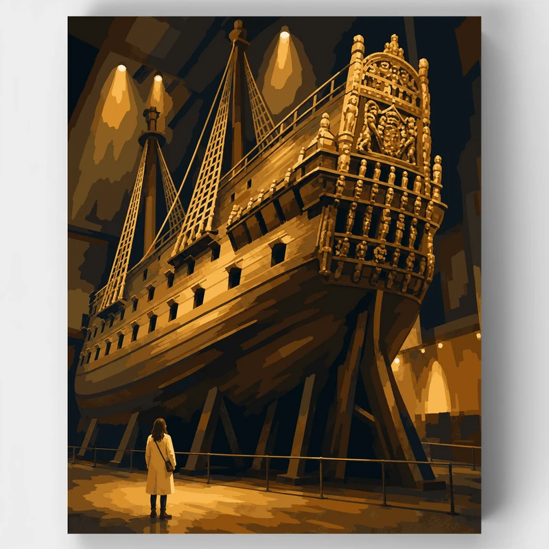 Vasa Warship Hull - Paint by Numbers Kit