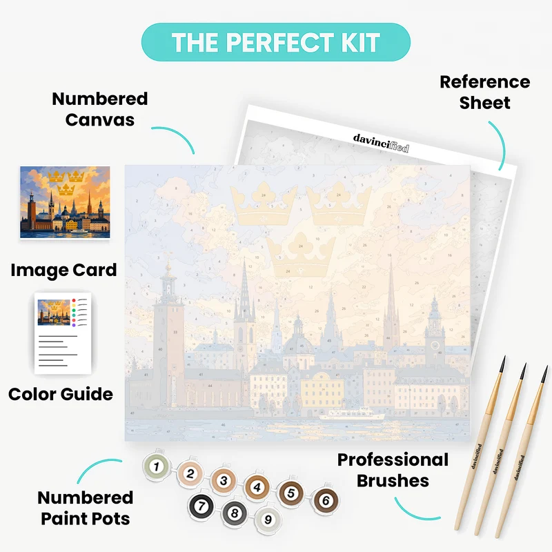 Three Golden Crowns - Paint by Numbers Kit