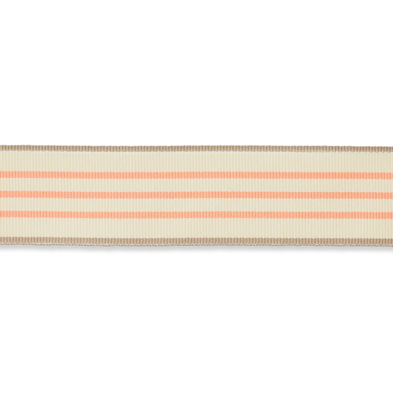 Ripsband Streifen 30mm beige/coral