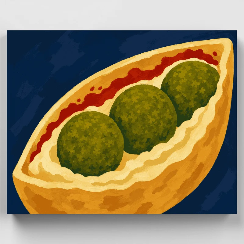 Falafel Pita Cross-Section - Paint by Numbers Kit