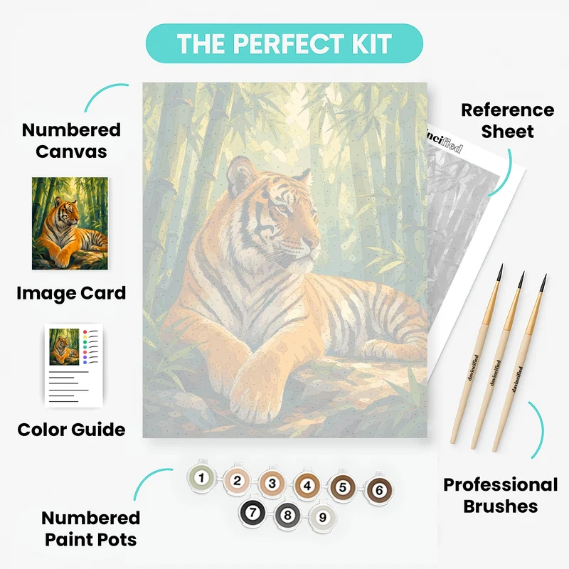 Tiger Among Bamboo - Paint by Numbers Kit
