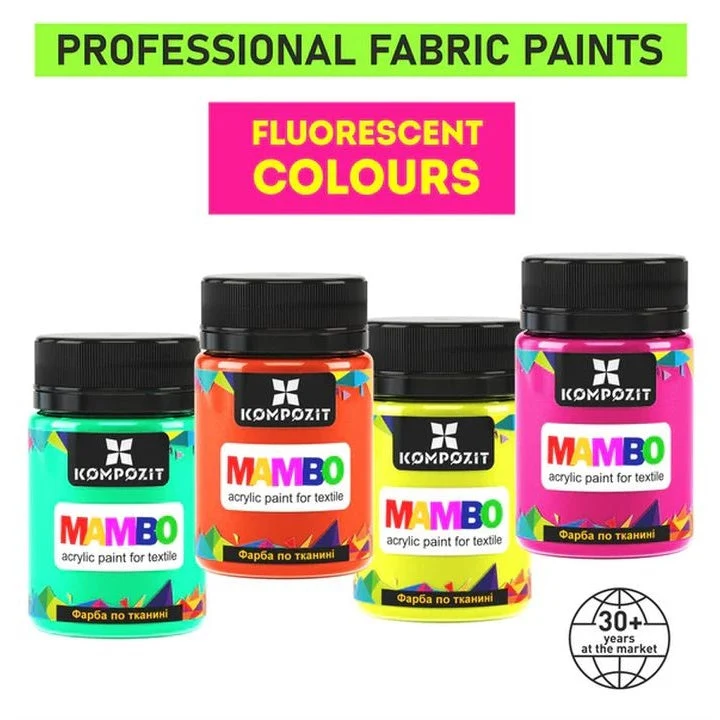 MAMBO Fluorescent Fabric and Leather Paint, 50 ml