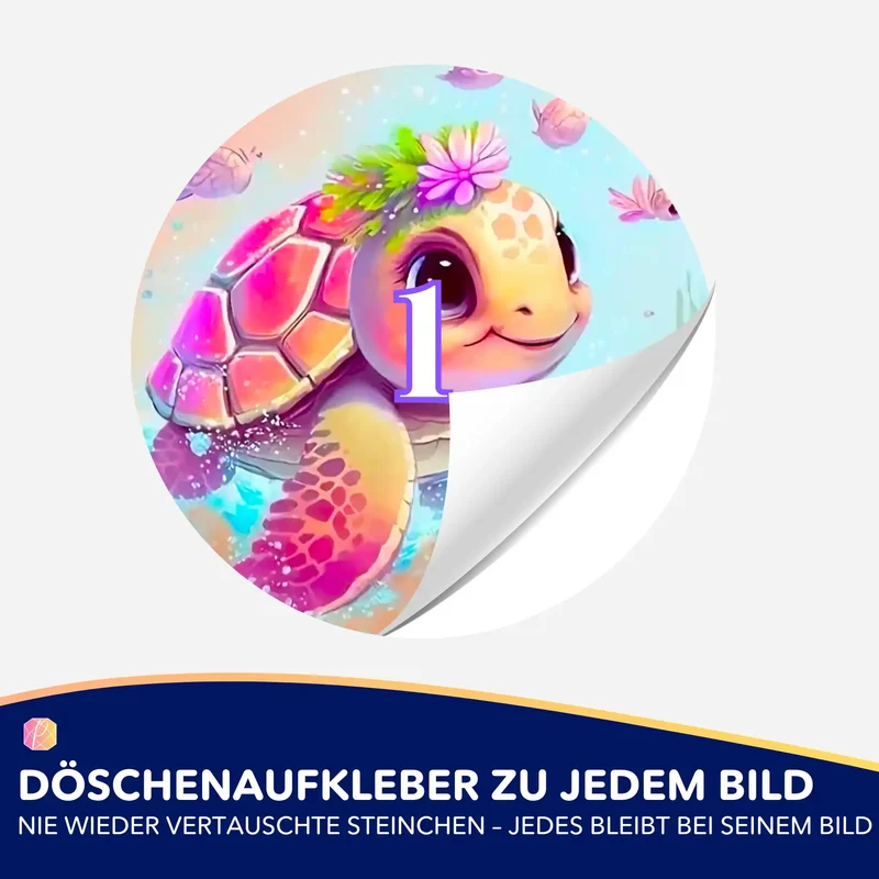 Döschenaufkleber - Schildkrötenmädchen Trudi