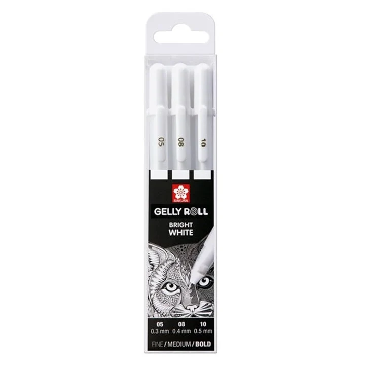 Sakura Gelly Roll Bright White Gel Pens - Set of 3