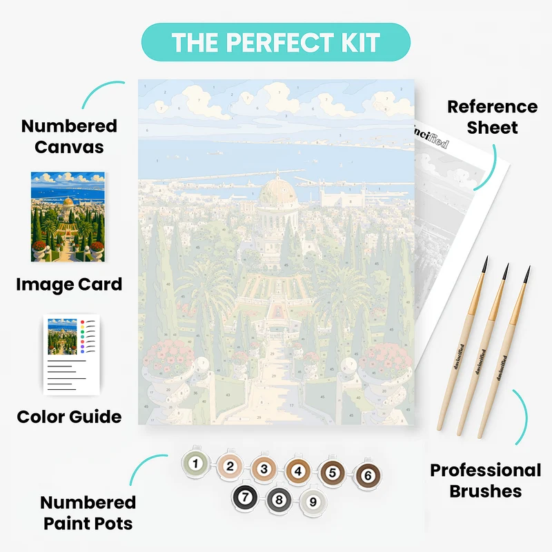 Golden Dome of Haifa - Paint by Numbers Kit