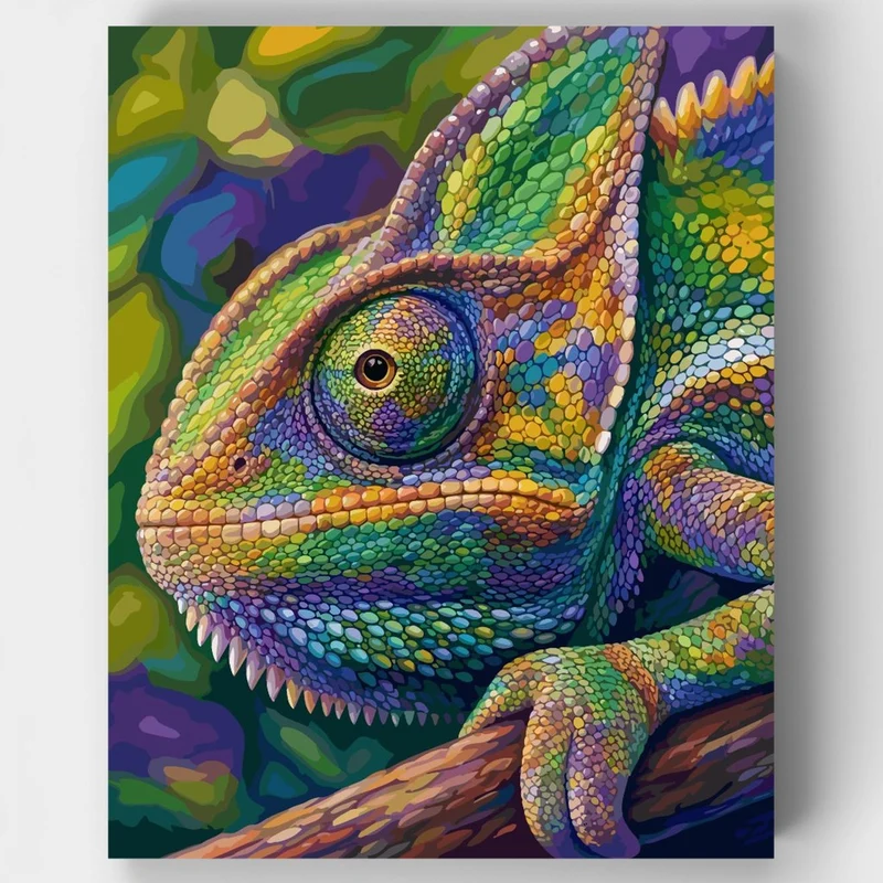Kaleidoscope Chameleon Eye - Paint by Numbers Kit