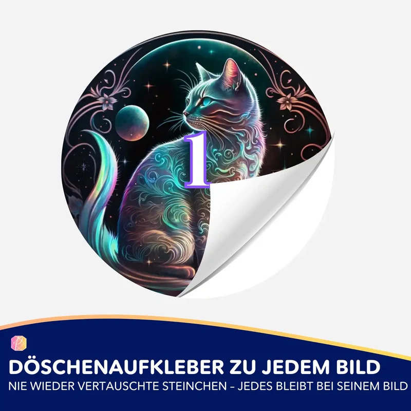 Döschenaufkleber - Cat on the Moon