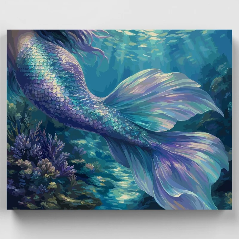 Iridescent Mermaid Tail - Paint by Numbers Kit
