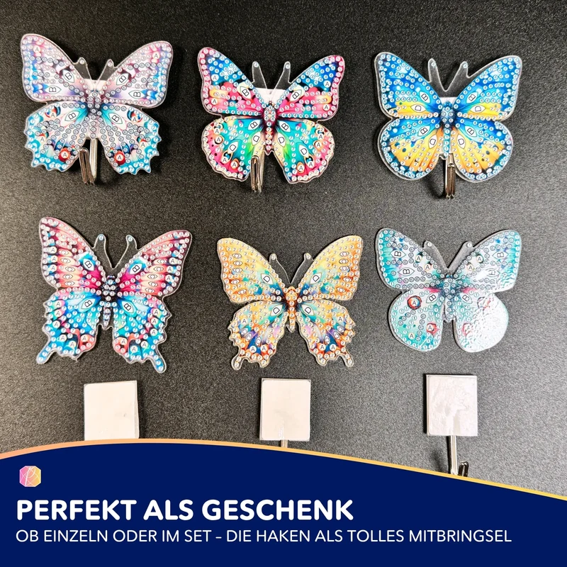 Diamond Painting Wandhaken Schmetterlinge