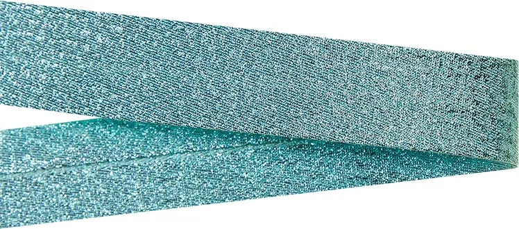 Schrägband Glitzer hellblau