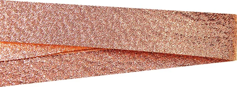 Schrägband Glitzer altrosa