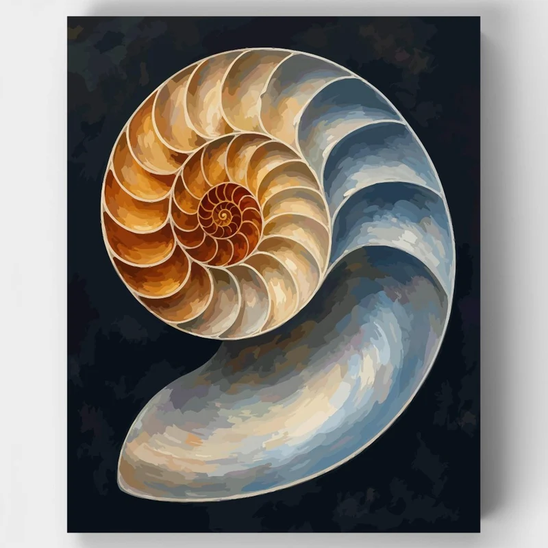 Golden Nautilus Spiral - Paint by Numbers Kit