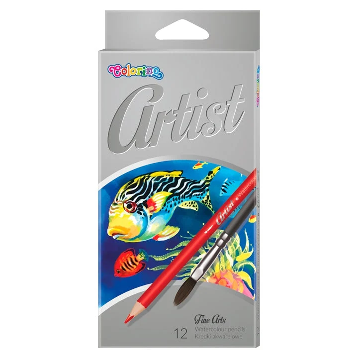 Colorino Artist Watercolor Pencils with Brush, Set of 12