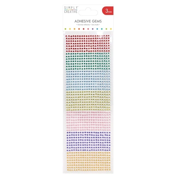Simply Creative - 3mm Gems - 1080Pk Rainbow
