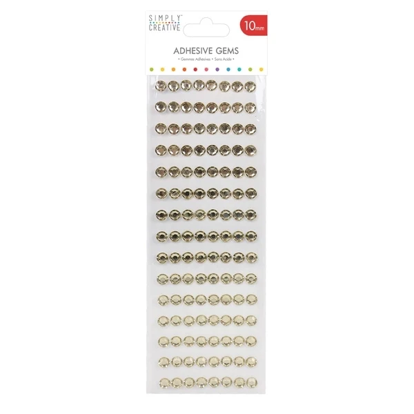 Simply Creative - 10mm Gems - 180Pk Gold