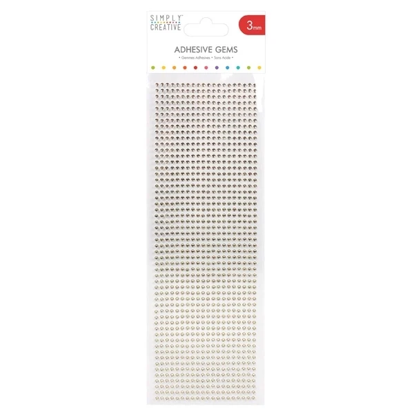 Simply Creative - 3mm Gems - 1080Pk Gold