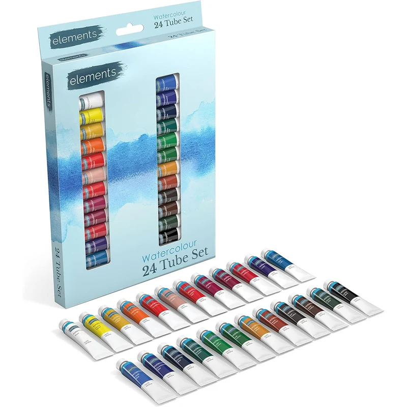Elements 24x12ml Tube Watercolour Paint Set