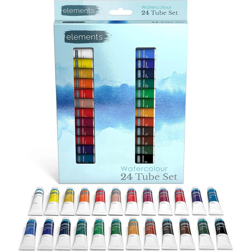 Elements 24x12ml Tube Watercolour Paint Set