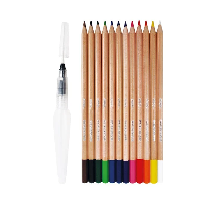 Daler Rowney Watercolor Pencils, 12 pcs, and Water Brush