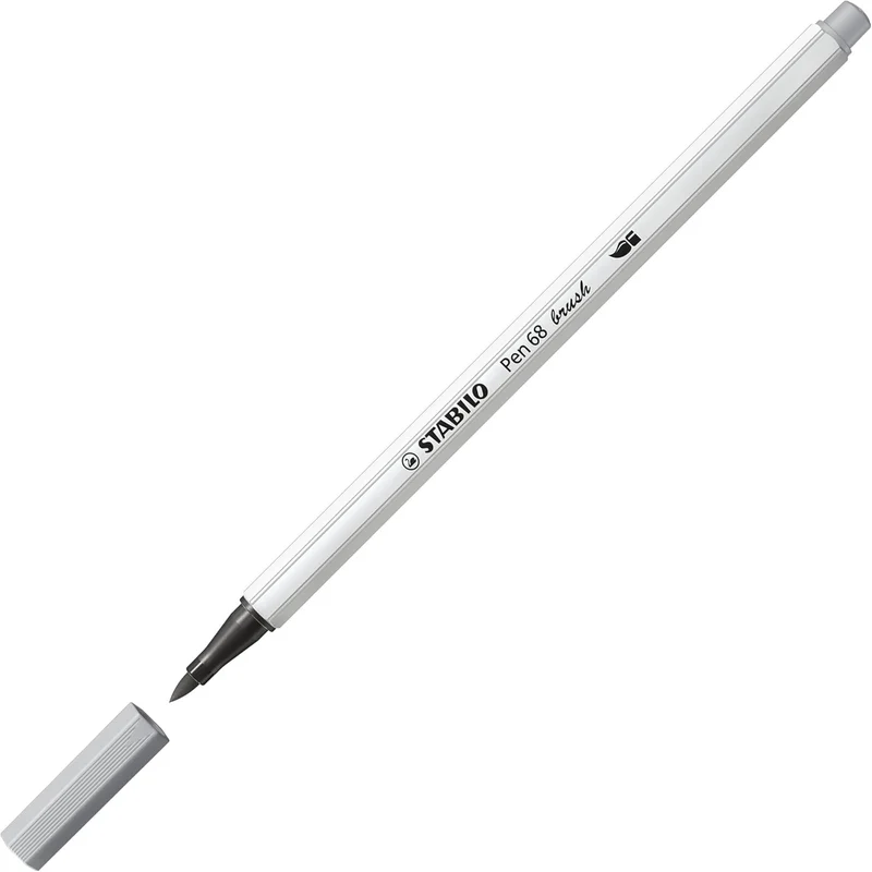 STABILO Pen 68 brush – Einzelstift Mittelgrau