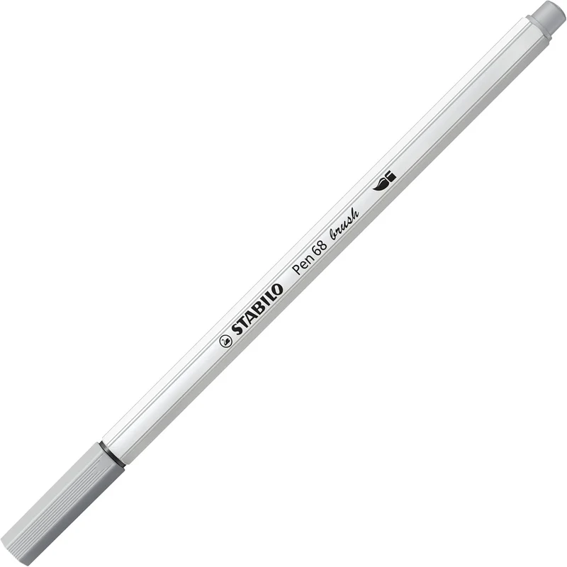 STABILO Pen 68 brush – Einzelstift Mittelgrau