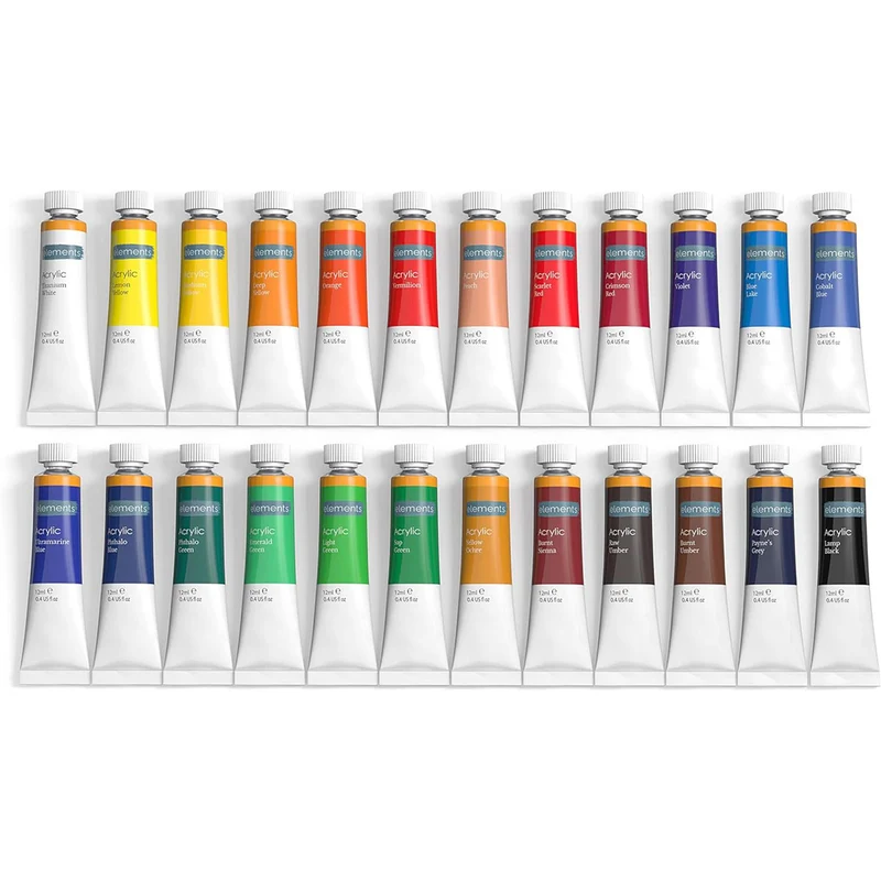 Elements 24x12ml Tube Acrylic Paint Set